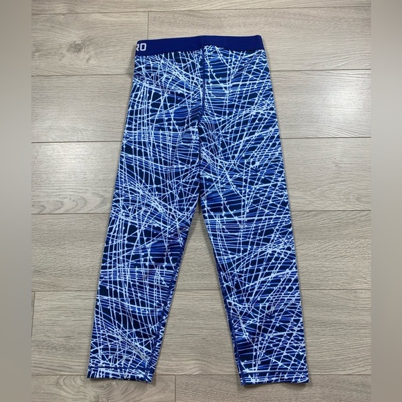 Nike Pro Cool Tracer Capri 3/4 Tights Deep Royal Blue/Game Royal/White - Picture 6 of 14